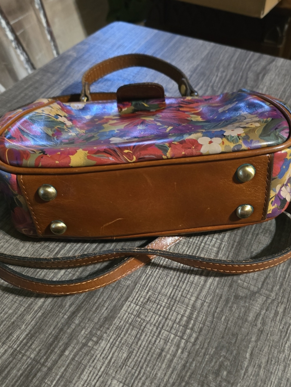 Patricia Nash Floral Multicolor Leather-Trim Crossbody Bag - Picture 4 of 4